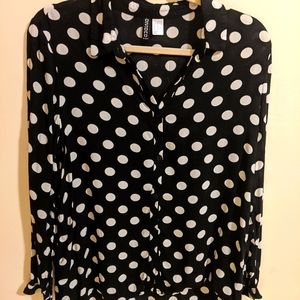 Divided by H&M polka dot button-down shirt